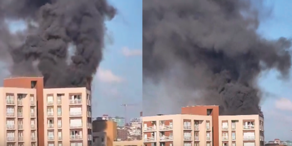 Bağcılar’da 13 Katlı Binada Korkutan Yangın